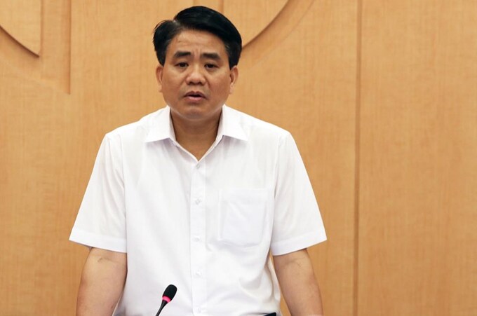 Chủ tịch Nguyễn Đức Chung trong cuộc họp ngày 29/7. Ảnh: Võ Hải
